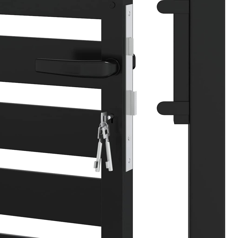 Gartentor Abschließbar Schwarz 100x180 cm Aluminium