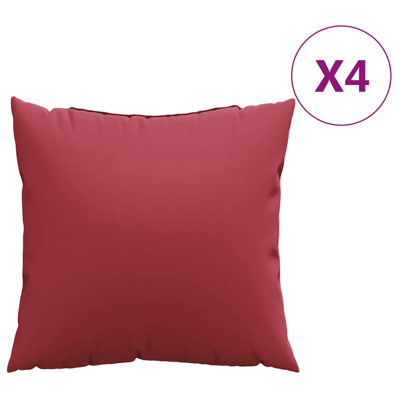 Sofakissen 4 Stk. Weinrot 40x40 cm Stoff