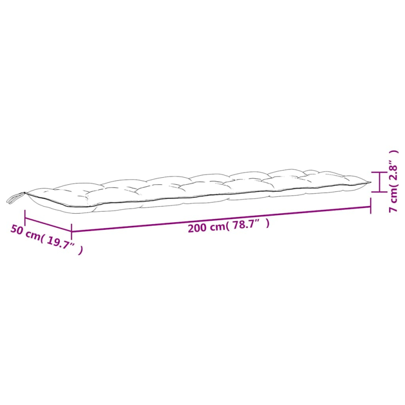 Gartenbank-Auflage Blattmuster 200x50x7 cm Oxford-Gewebe