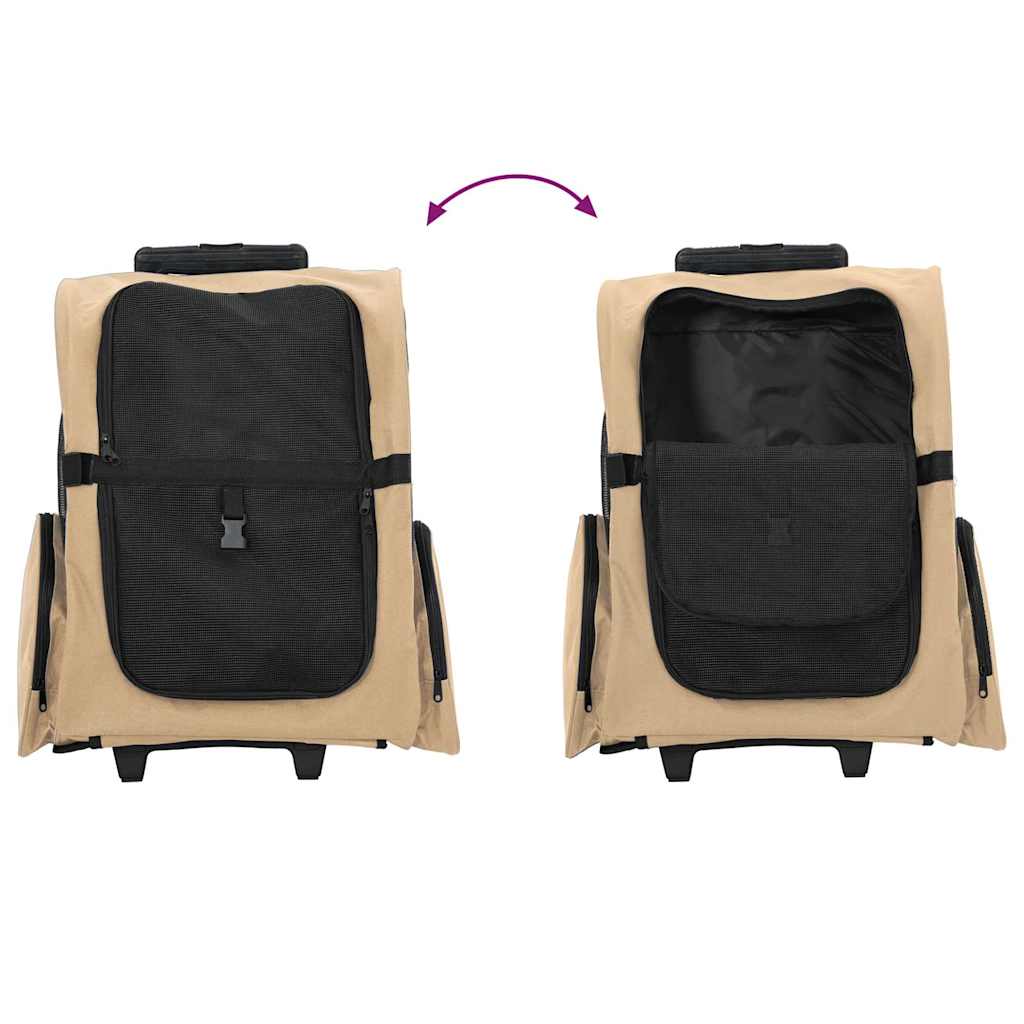 Trolley für Haustiere 3-in-1 Sandfarbe 48x32x57 cm cm Oxford-Gewebe