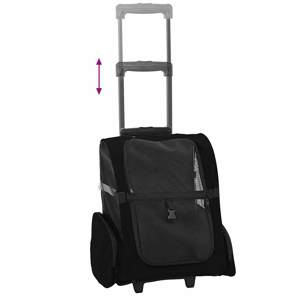 Trolley für Haustiere 3-in-1 Schwarz 48x32x57 cm cm Oxford-Gewebe