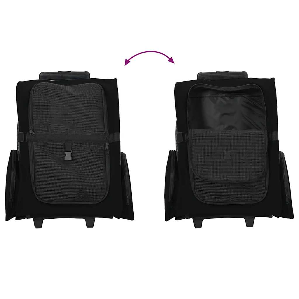 Trolley für Haustiere 3-in-1 Schwarz 48x32x57 cm cm Oxford-Gewebe