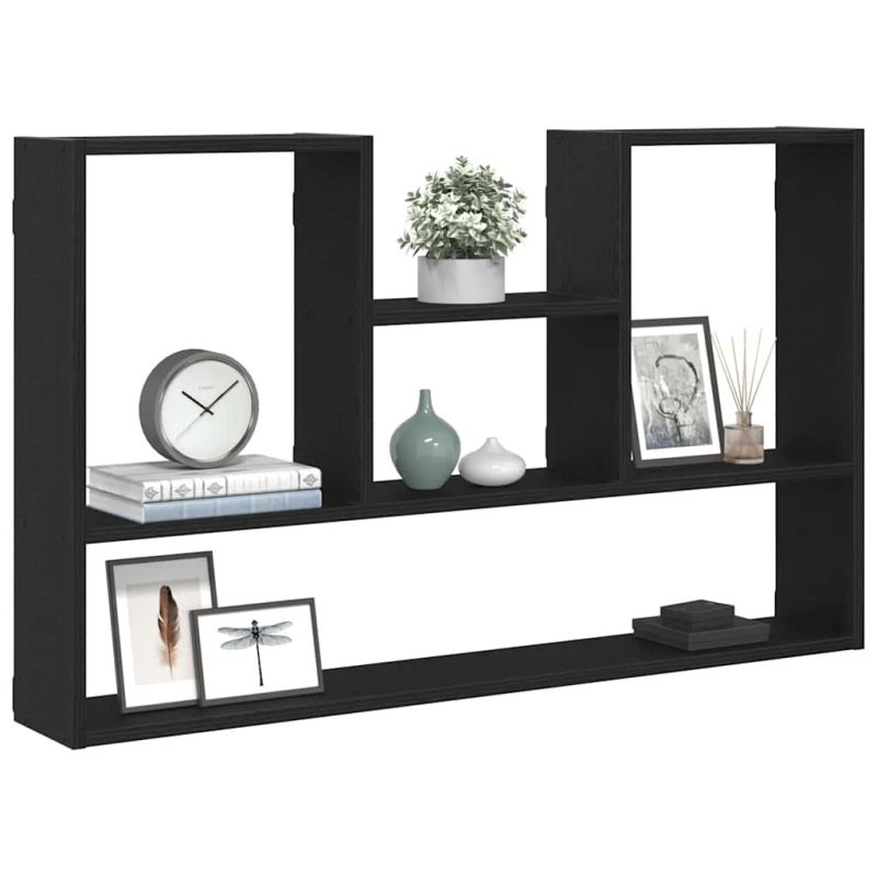 Wandregal Schwarz Eichen-Optik 99x15x60 cm Holzwerkstoff
