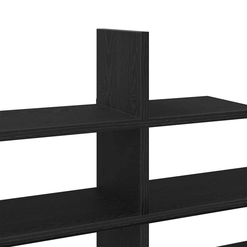 Wandregal Schwarz Eichen-Optik 124,5x18x60,5 cm Holzwerkstoff