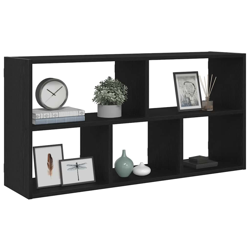 Wandregal Schwarz Eichen-Optik 100x25x50 cm Holzwerkstoff