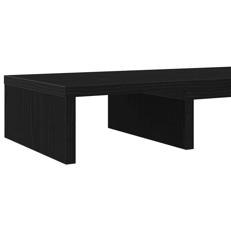 Monitorständer Verstellbar Schwarz Eichen-Optik 80x24x10,5 cm