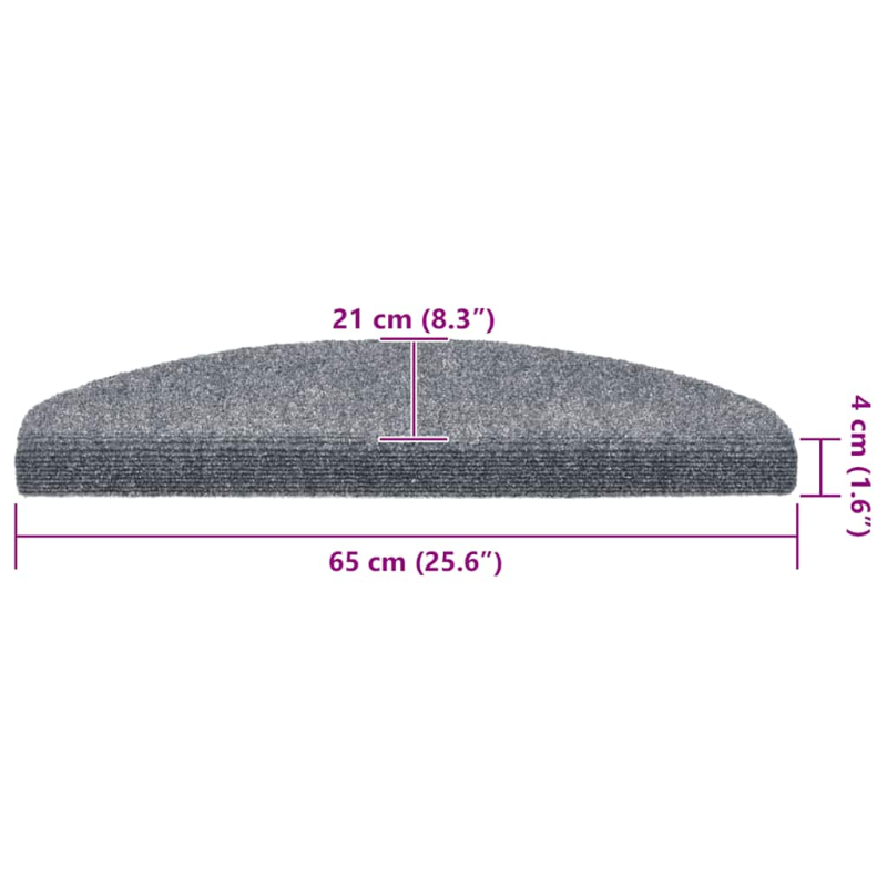 Stufenmatten Selbstklebend 20 Stk. Hellgrau 65x21x4 cm