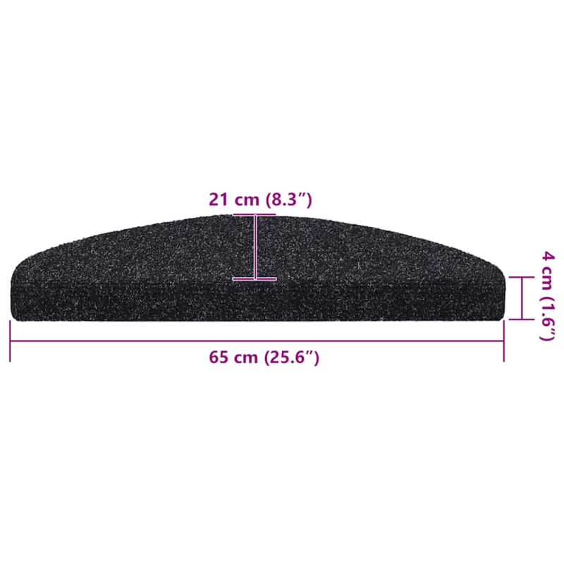 Stufenmatten Selbstklebend 30 Stk. Schwarz 65x21x4 cm