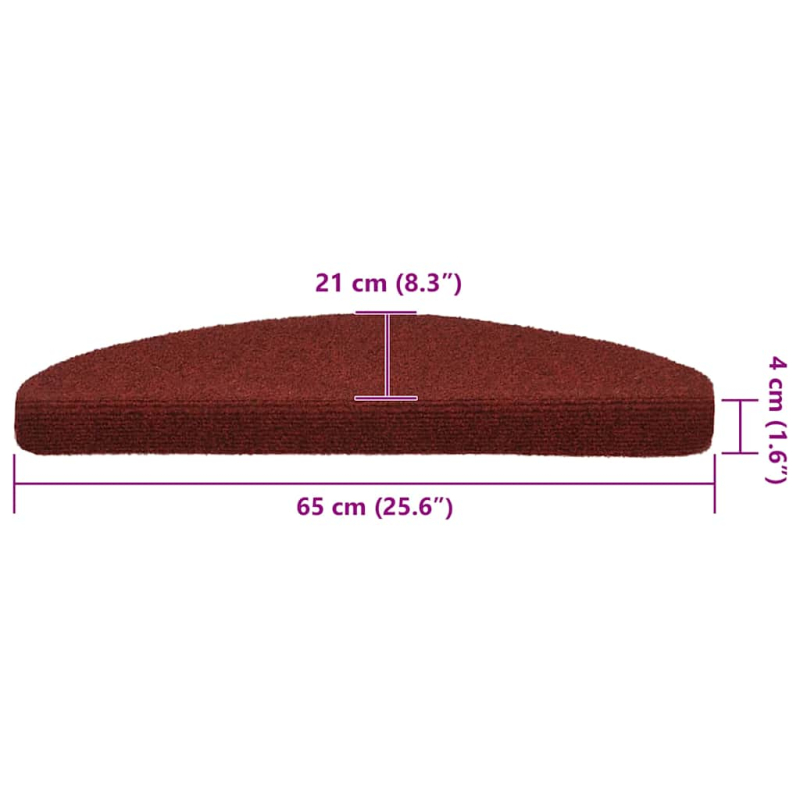 Stufenmatten Selbstklebend 30 Stk. Rot 65x21x4 cm