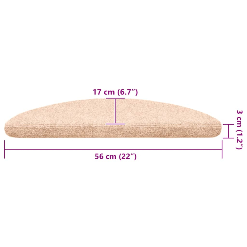 Stufenmatten Selbstklebend 20 Stk. Creme 56x17x3 cm