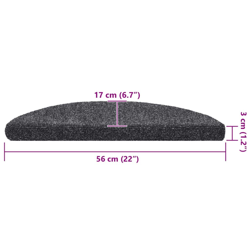 Stufenmatten Selbstklebend 20 Stk. Dunkelgrau 56x17x3 cm