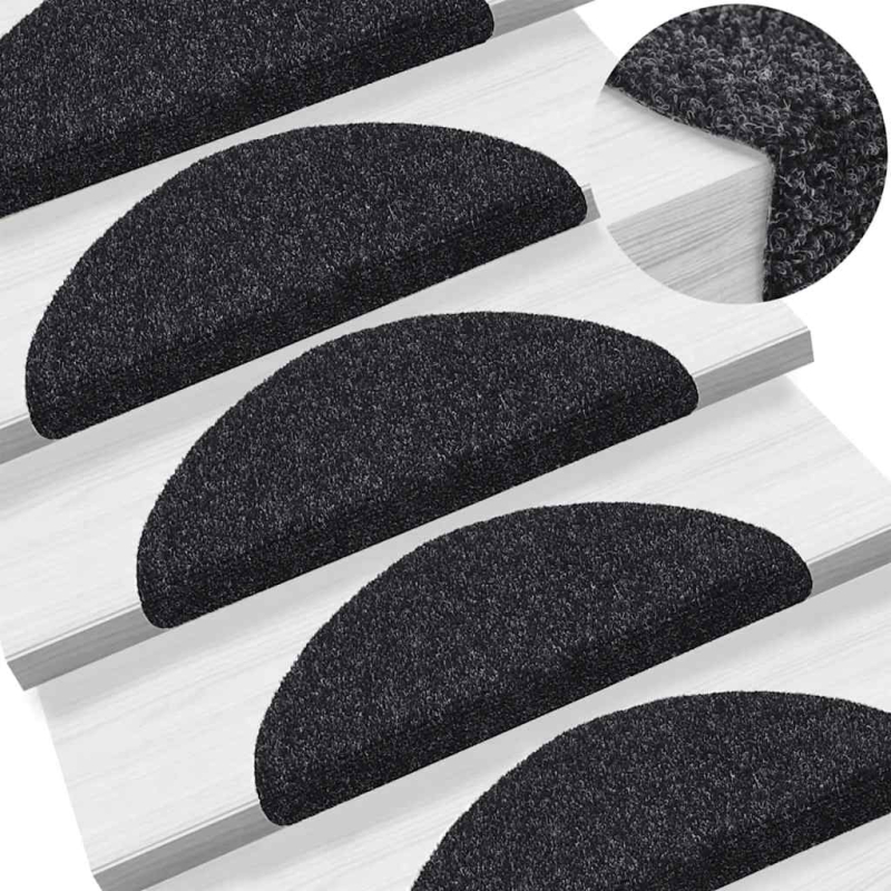 Stufenmatten Selbstklebend 20 Stk. Schwarz 56x17x3 cm