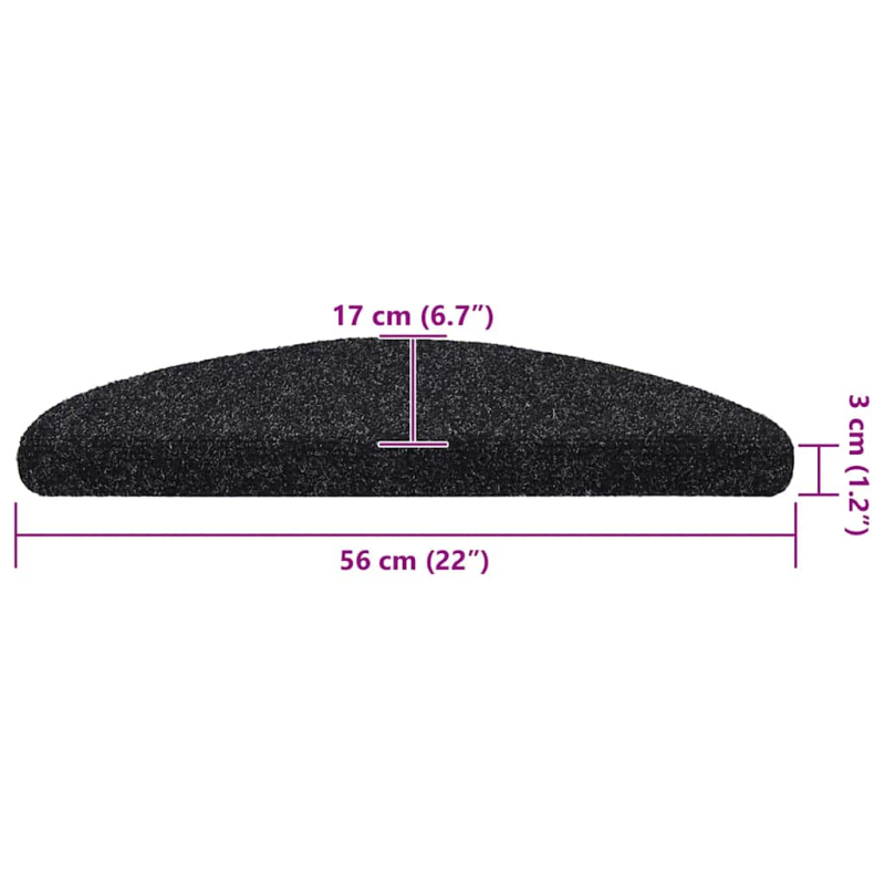 Stufenmatten Selbstklebend 20 Stk. Schwarz 56x17x3 cm