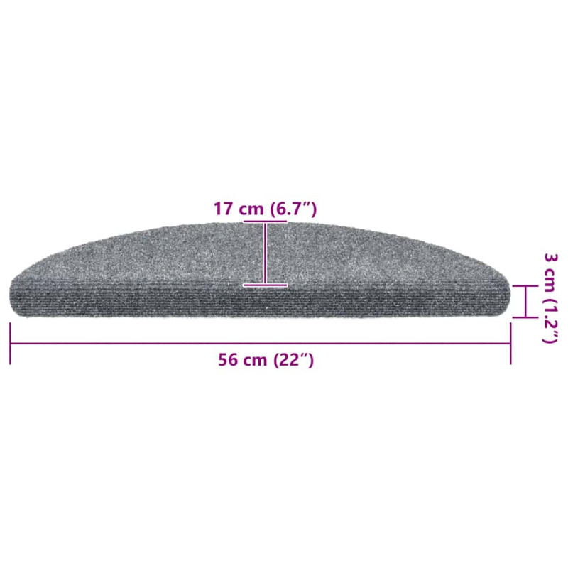 Stufenmatten Selbstklebend 20 Stk. Hellgrau 56x17x3 cm
