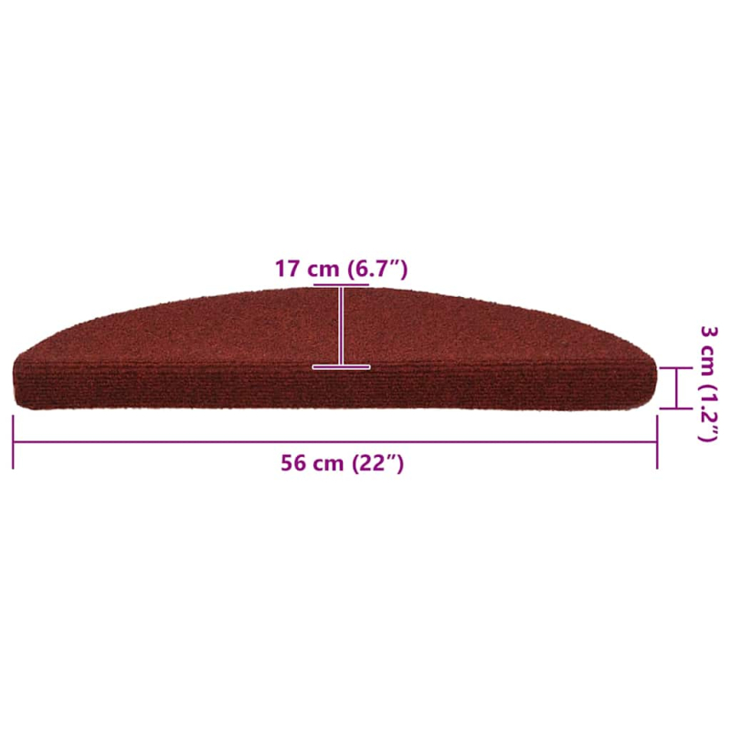 Stufenmatten Selbstklebend 20 Stk. Rot 56x17x3 cm