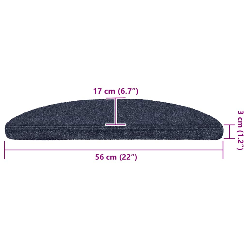 Stufenmatten Selbstklebend 20 Stk. Blau 56x17x3 cm