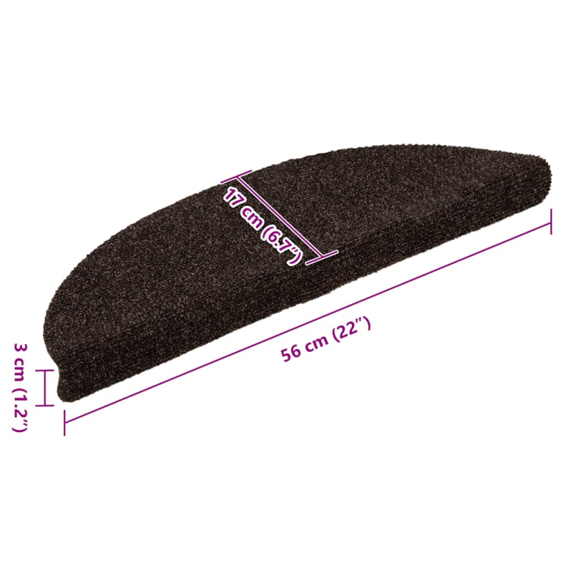 Stufenmatten Selbstklebend 20 Stk. Braun 56x17x3 cm