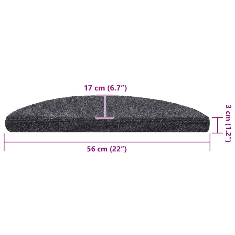 Stufenmatten Selbstklebend 30 Stk. Dunkelgrau 56x17x3 cm