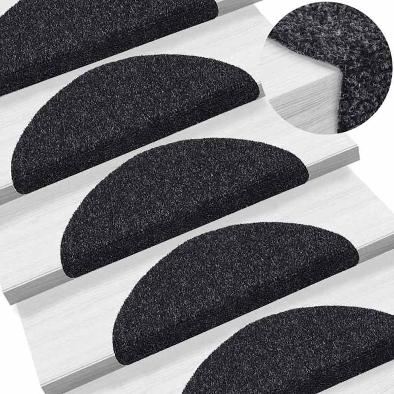 Stufenmatten Selbstklebend 30 Stk. Schwarz 56x17x3 cm