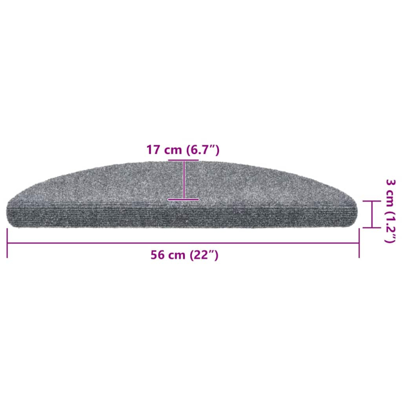 Stufenmatten Selbstklebend 30 Stk. Hellgrau 56x17x3 cm