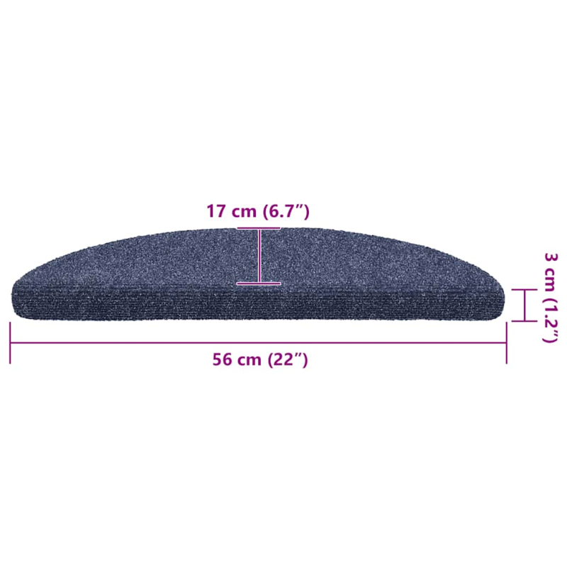 Stufenmatten Selbstklebend 30 Stk. Blau 56x17x3 cm