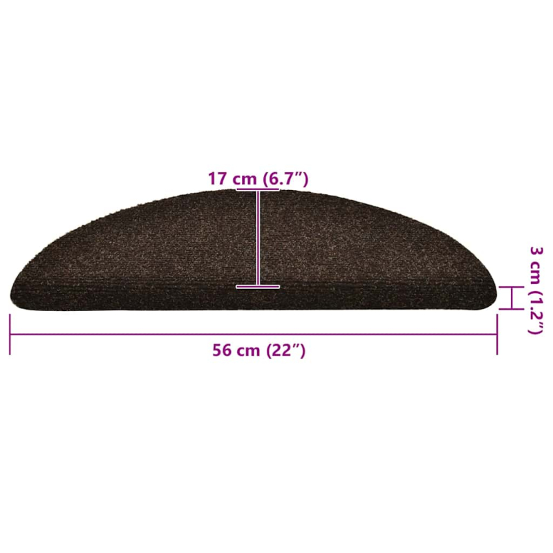 Stufenmatten Selbstklebend 30 Stk. Braun 56x17x3 cm