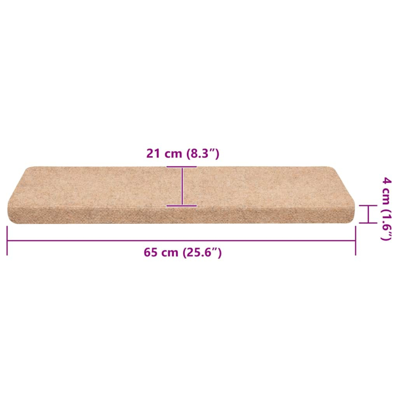 Stufenmatten Selbstklebend 30 Stk. Creme 65x21x4 cm