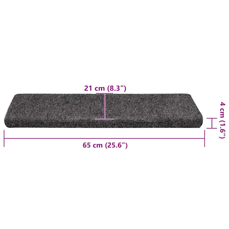 Stufenmatten Selbstklebend 30 Stk. Grau 65x21x4 cm