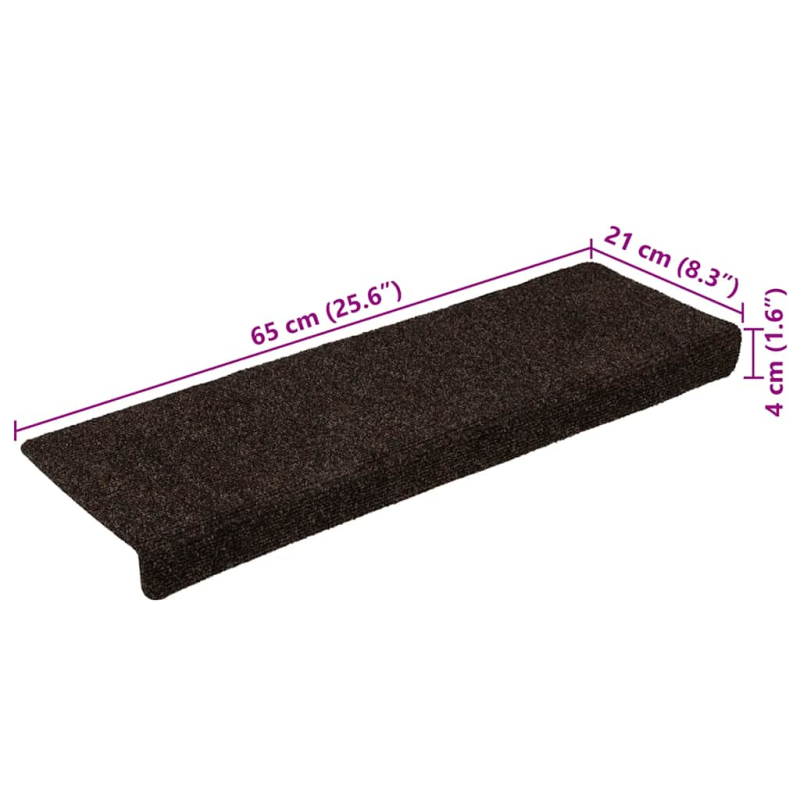 Stufenmatten Selbstklebend 30 Stk. Braun 65x21x4 cm