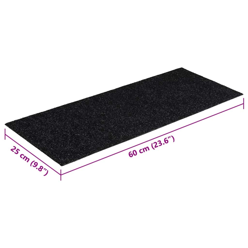 Stufenmatten Selbstklebend 30 Stk. Schwarz 60x25cm Rechteckig