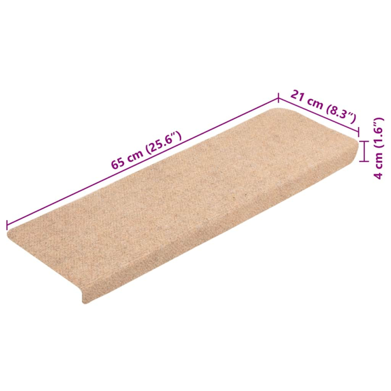 Stufenmatten Selbstklebend 20 Stk. Creme 65x21x4 cm