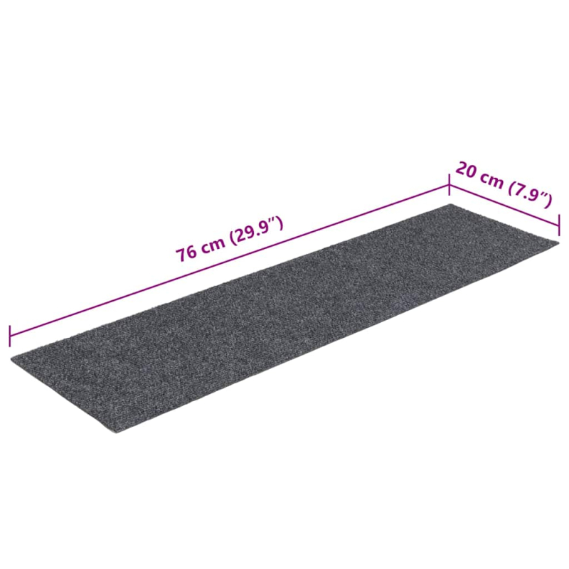 Stufenmatten Selbstklebend 30 Stk. Hellgrau 76x20cm Rechteckig