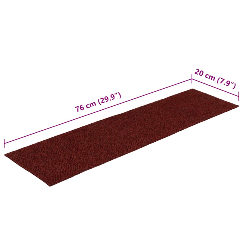 Stufenmatten Selbstklebend 30 Stk. Rot 76x20cm Rechteckig