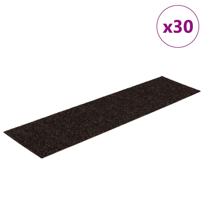 Stufenmatten Selbstklebend 30 Stk. Dunkelbraun 76x20cm Rechteck
