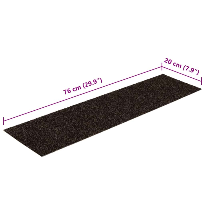 Stufenmatten Selbstklebend 30 Stk. Dunkelbraun 76x20cm Rechteck