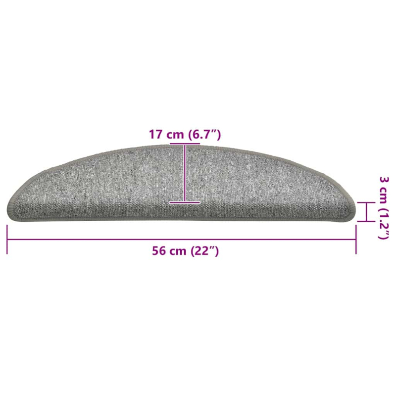 Stufenmatten 30 Stk. Hellgrau 56x17x3 cm