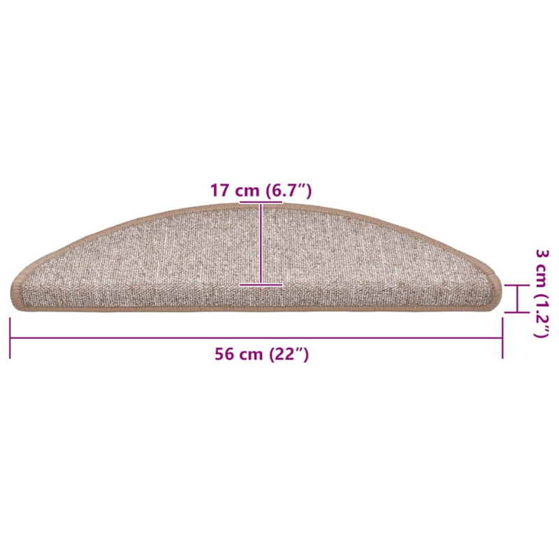 Stufenmatten 20 Stk. Hellbraun 56x17x3 cm