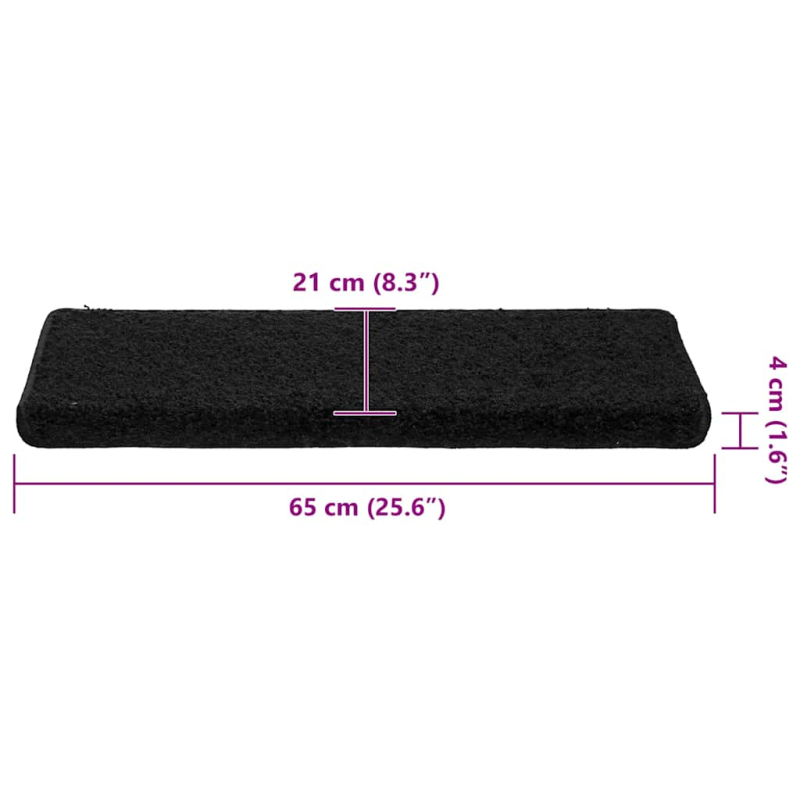 Stufenmatten 30 Stk. 65x21x4 cm Schwarz