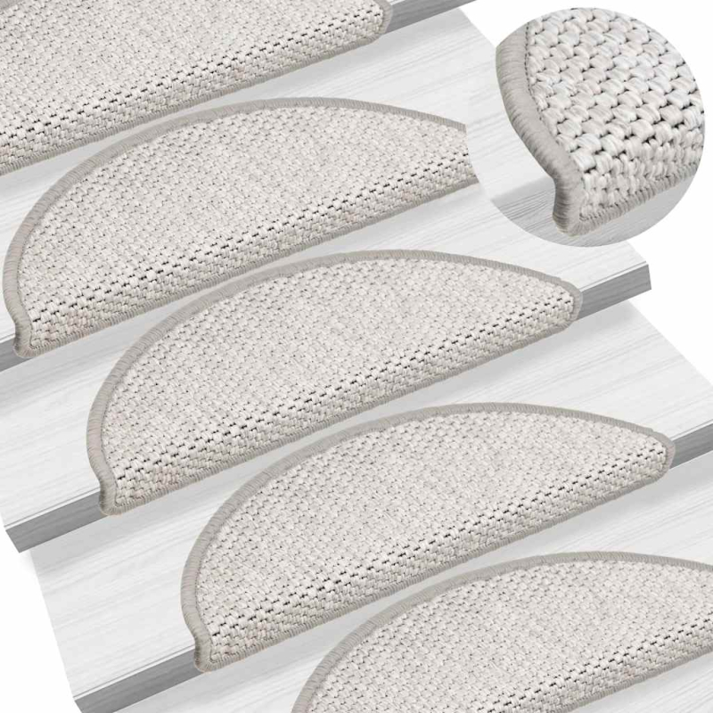 Stufenmatten Selbstklebend Sisal-Optik 30Stk. 56x17x3cm Platina