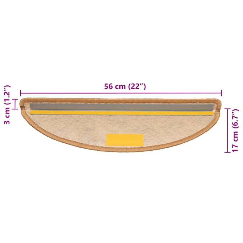 Stufenmatten Selbstklebend Sisal-Optik 30 Stk. 56x17x3 cm Sisal