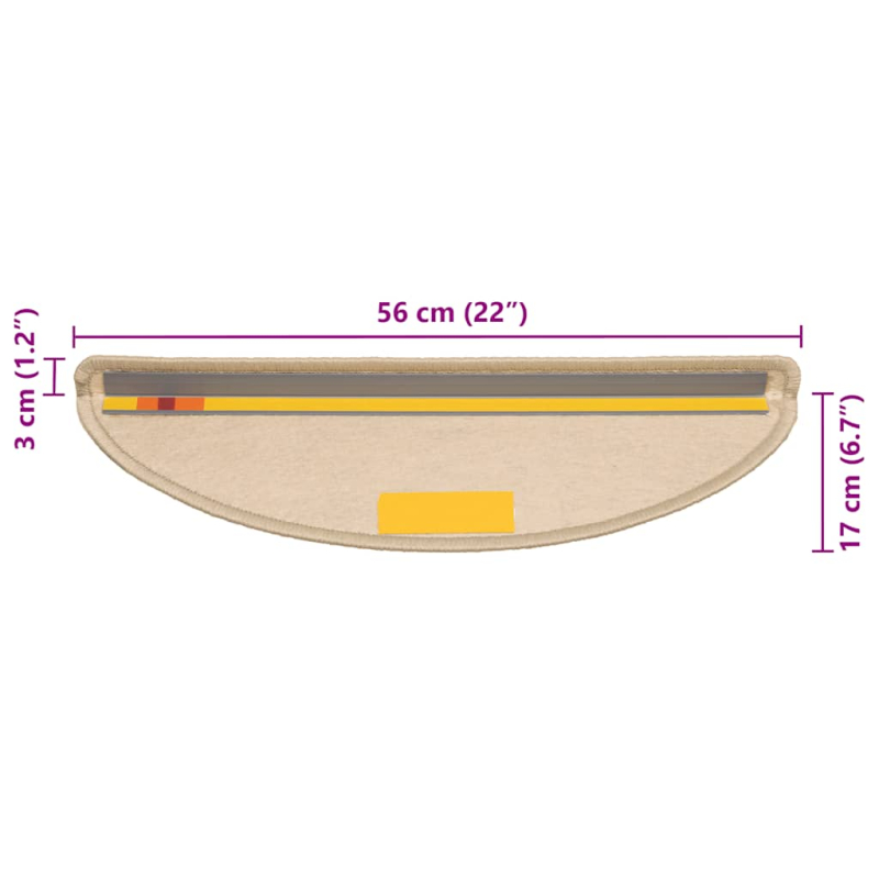 Stufenmatten Selbstklebend Sisal-Optik 30 Stk. 56x17x3 cm