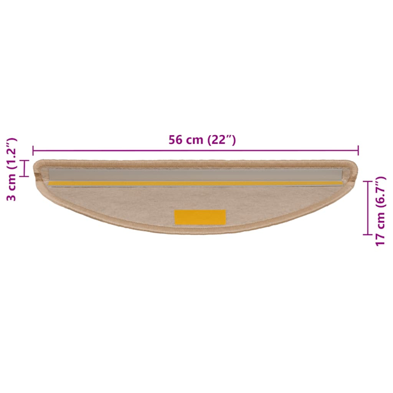 Stufenmatten Selbstklebend Sisal-Optik 30 Stk. 56x17x3 cm
