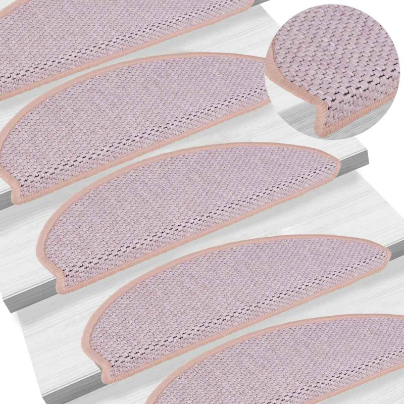 Stufenmatten Selbstklebend Sisal-Optik 30Stk. 65x21x4cm Rosa