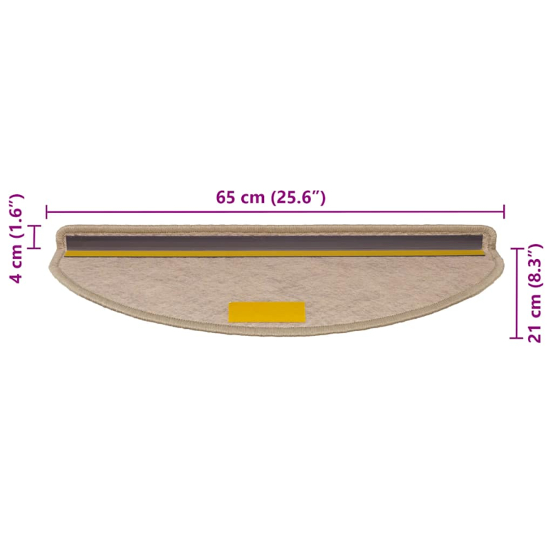 Stufenmatten Selbstklebend Sisal-Optik 30Stk. 65x21x4cm Sand