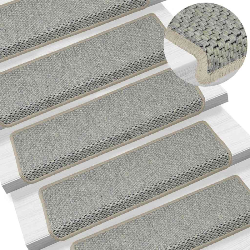 Stufenmatten Selbstklebend Sisal-Optik 30 Stk. 65x21x4cm Grün