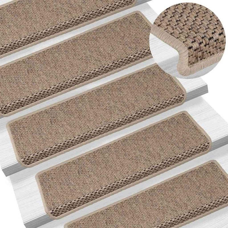 Stufenmatten Selbstklebend Sisal-Optik 30Stk. 65x21x4cm Sand