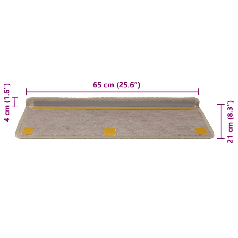 Stufenmatten Selbstklebend Sisal-Optik 30Stk. 65x21x4cm Sand