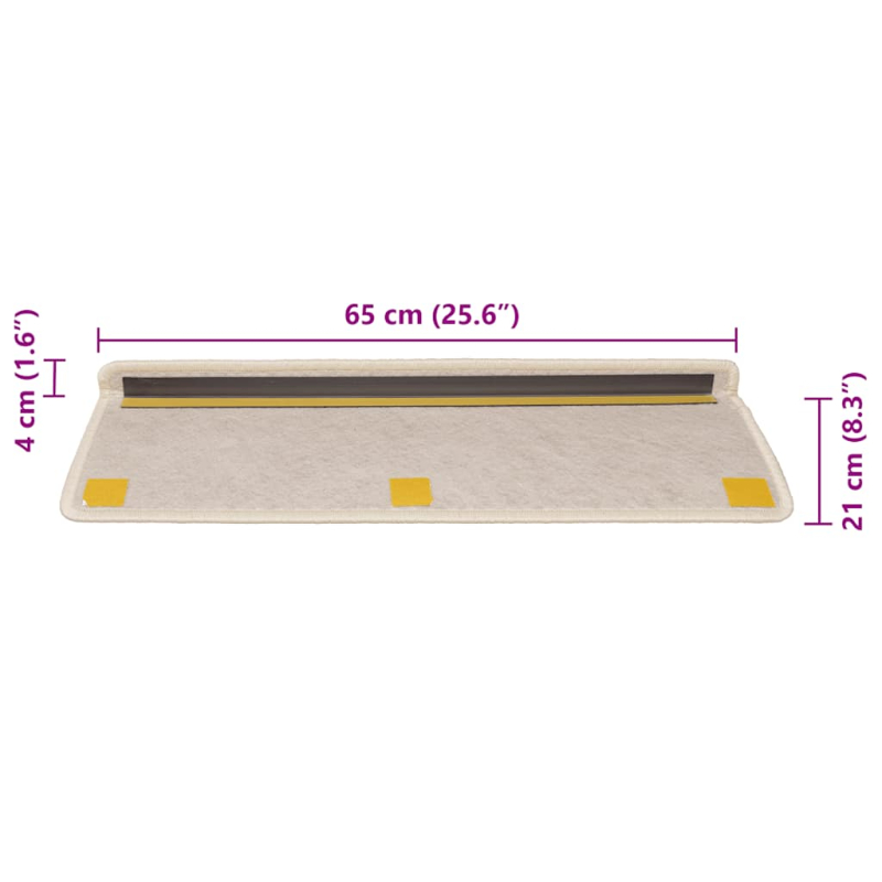 Stufenmatten Selbstklebend Sisal-Optik 30 Stk. 65x21x4cm Creme
