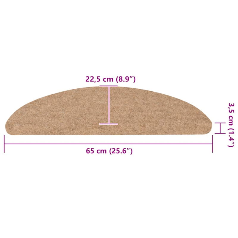 Stufenmatten Selbstklebend 20 Stk. Beige 65x22,5x3,5 cm