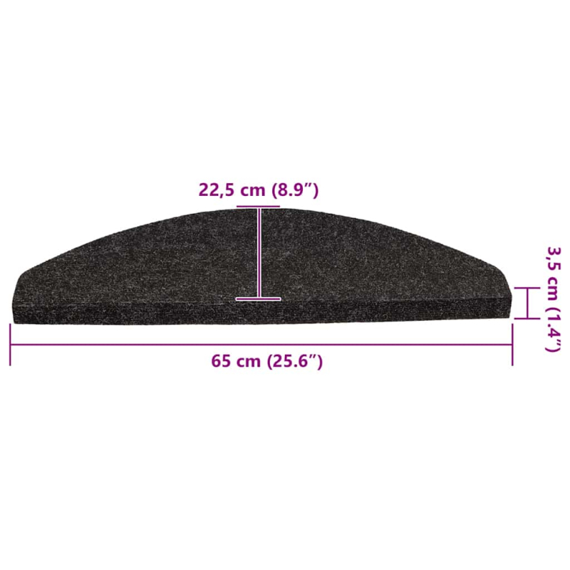 Stufenmatten Selbstklebend 30 Stk. Anthrazit 65x22,5x3,5 cm